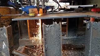 Oxy-gas burner in Slow motion #fire #hardwork #master #slowmotion #steel #cut #firecut