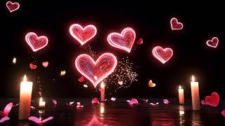 Valentine's Day Ambience Neon Heart Glow with Romantic Candlelight ️