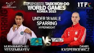 #ITFWG23 | Finals Day 3 - U18 Male Sparring Hyperweight - Yessembayevm (KAZ) Kasperkiewicz (POL)