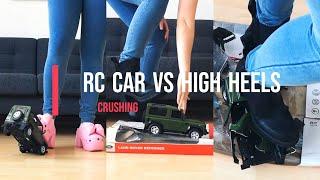 Experiment: High Heels vs RC Car Land Rover  #crush #shoes #asmr