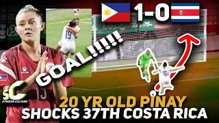 20 yr old Frilles of underdog PHILIPPINES stuns #37 Costa Rica w/ this GOAL in the 1st half!