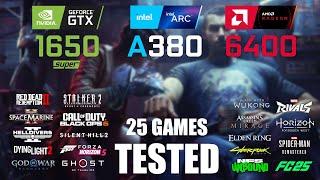 GTX 1650S 4GB vs ARC A380 6GB vs RX 6400 4GB | i5-13600K | 1080p - 25 Games Tested