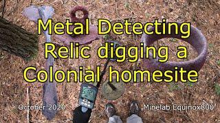 Metal detecting Relic digging a colonial homesite, DetectorMoe