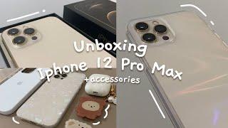 Unboxing iphone 12 pro max (gold) + accessories 