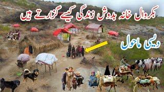 Bakrwal Khana Badosh life in Kashmir(بکروال خانہ بدوشں)Poona Samahni/Drone Video