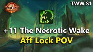 The Necrotic Wake +11 w/ Commentary (Affliction Warlock POV) | TWW Season 1 M+