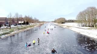 Schaatspret Lonerbrug NW kanaal 14 feb 2021