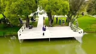 Зелёный Берег лобня. Шатер у водоёма.