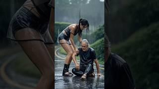 Warm in the rain She lends a helping hand in the rainstorm!#deepsleep#sleepmeditation#rain