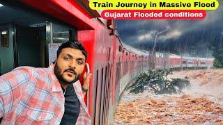 Train Journey to Surat, Gujarat in Massive Flood || Crossing Flooded River Bridge  Indian Railways