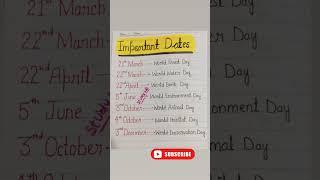 Important dates