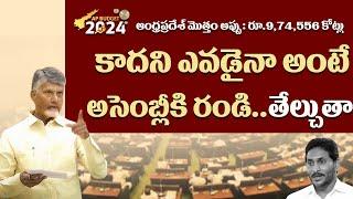 ఆంధ్రప్రదేశ్ మొత్తం అప్పు : రూ.9,74,556 కోట్లు..కాదని ఎవడైనా అంటే, అసెంబ్లీకి రండి..తేల్చుతా | CBN