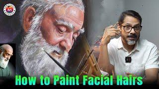 Realistic Facial Hair with Acrylics: Layering and Detailing by Debojyoti Boruah