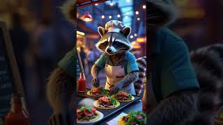 Raccoon makes tacos like a pro—cutest chef ever! #tacotime  #cuteanimals