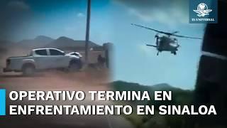 Helicóptero artillado se enfrenta a balazos contra camioneta en Sinaloa