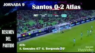 Santos vs Atlas 0-2 jornada 9 2015