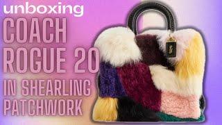 IT'S SO FLUFFY ! || COACH UNBOXING || ROGUE 20 IN SHEARLING PATCHWORK