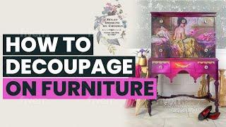 How to Decoupage on Furniture - Furniture Decoupage for beginners - Eclat Designs By Crystin