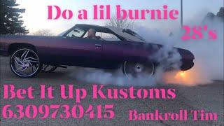 Donk burnout at Bet It Up Kustoms by Bankroll TIM