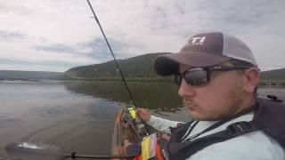 Susquehannah River Smallmouth Bass Kayak Fishing Out of a Wilderness Systems ATAK 140