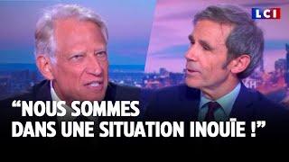 "Nous sommes dans une situation inouïe !" Dominique de Villepin invité de David Pujadas