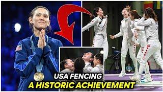 Lee Kiefer gets her 3rd Olympic gold as the US wins a team fencing event for the first time