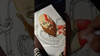 How to draw Kratos part1 #art #drawing #gow #godofwar #kratos #fanart