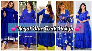 Latest Navy Blue Dress Designs| Anarkali Frock Design 2024| New Model Anarkali