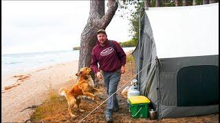 Remote Tent Camping Along Lake Superior