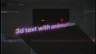 3d text with animation (no plugins needed) | after effects tutorial