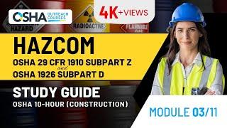 HAZCOM | OSHA 10 Construction Study Guide | Module 3 - Hazard Communication & Hazardous Materials