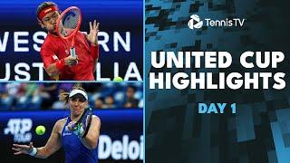 Rybakina vs Bouzas Maneiro, Zhang vs Mouteiro & More!  | United Cup 2025 Highlights Day 1