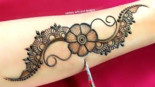 New easy stylish arabic mehndi design | Front hand mehndi design | simple mehndi design | mehndi.