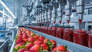 How Millions of Strawberry Jams Are Made In Factory | Strawberry Jam Factory Process