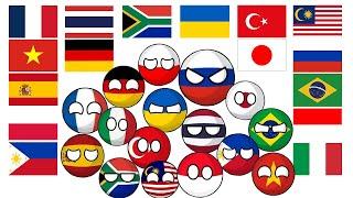 Countryballs in different languages meme