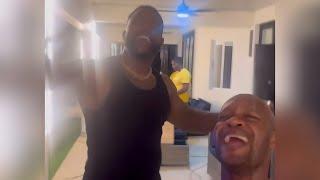 Asafa Powell & Justin Gatlin Puts On Amazing Performance During Link Up