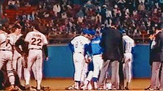 Duane Kuiper collides with Mike Marshall