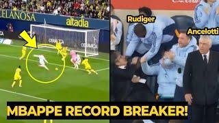 Ancelotti crazy reaction as Mbappé BREAKS RONALDO RECORD after scores goal against Villarreal