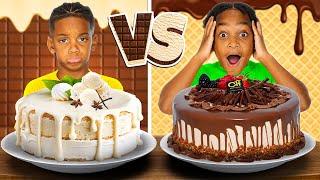 CHOCOLATE VS VANILLA FOOD CHALLENGE