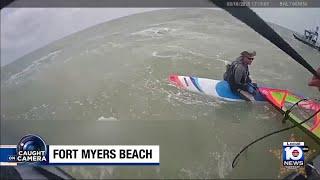 Caught on camera: Windsurfer rescued by authorities in Fort Myers Beach