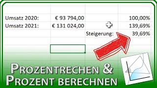 Prozentrechnen & PROZENT berechnen (Umsatz, Veränderung) - Excel Grundlagen Tutorial & Anleitung