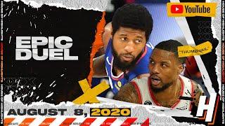 Damian Lillard 22 Pts vs Paul George 21 Pts EPIC DUEL Highlights | Clippers vs Blazers | Aug 8, 2020