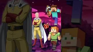 Saitama Vs Steve and Alex #despacito #shorts #minecraft #viral