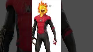 Spider man + ghost rider || fusion art || #shorts #youtubeshorts