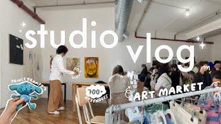 STUDIO VLOG  behind the scenes, packing orders, & hosting my own art market (700 attendees!!)