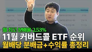 월배당 커버드콜 ETF 31종목 총정리, 11월 분배율과 수익률 모두 분석해 보았습니다! [김범곤의 연금수업]