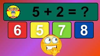 20 Math Quiz for Kids | One Digit Addition Quiz