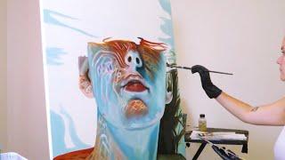 Underwater Painting Time Lapse - “Glimpse” Original Oil Portrait Painting