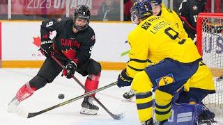 Highlights from Canada vs. Sweden in the 2025 IIHF World Junior Championship pre-tournament