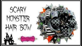 Scary Monster Hair Bow Tutorial - Over the Top Hair Bow - Hairbow Supplies, Etc.